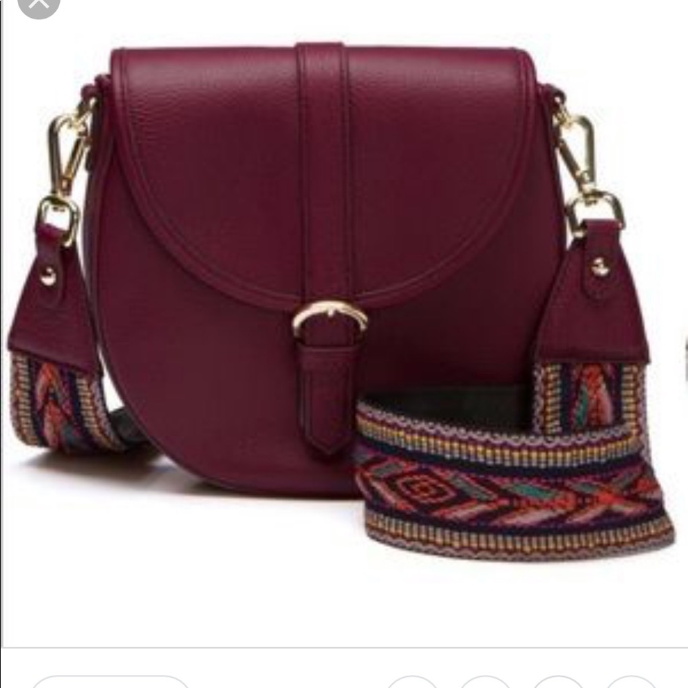 Ora Delphine Billie Saddle Bag in Port